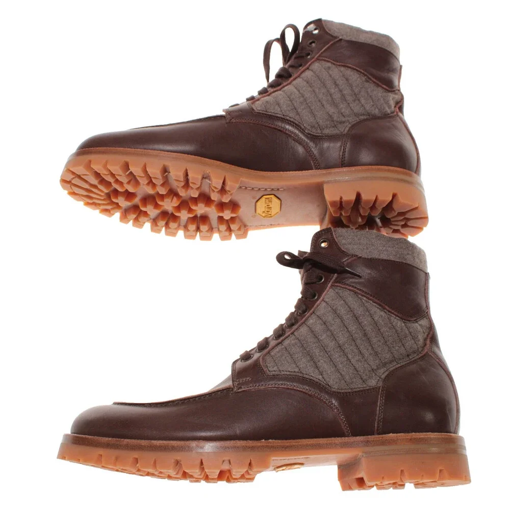Di Bianco NWOB Lace Up Boots Size 9 US in Brown Leather Made in Italy